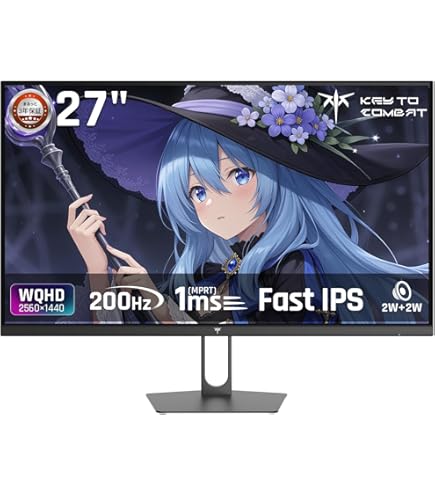 Amazon.co.jp: KTC 27 Inch QHD Gaming Monitor, 180Hz 1ms GTG Fast
